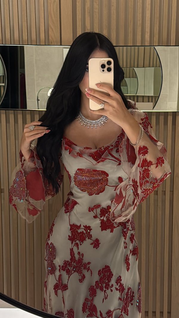 Crimson Bloom Dress