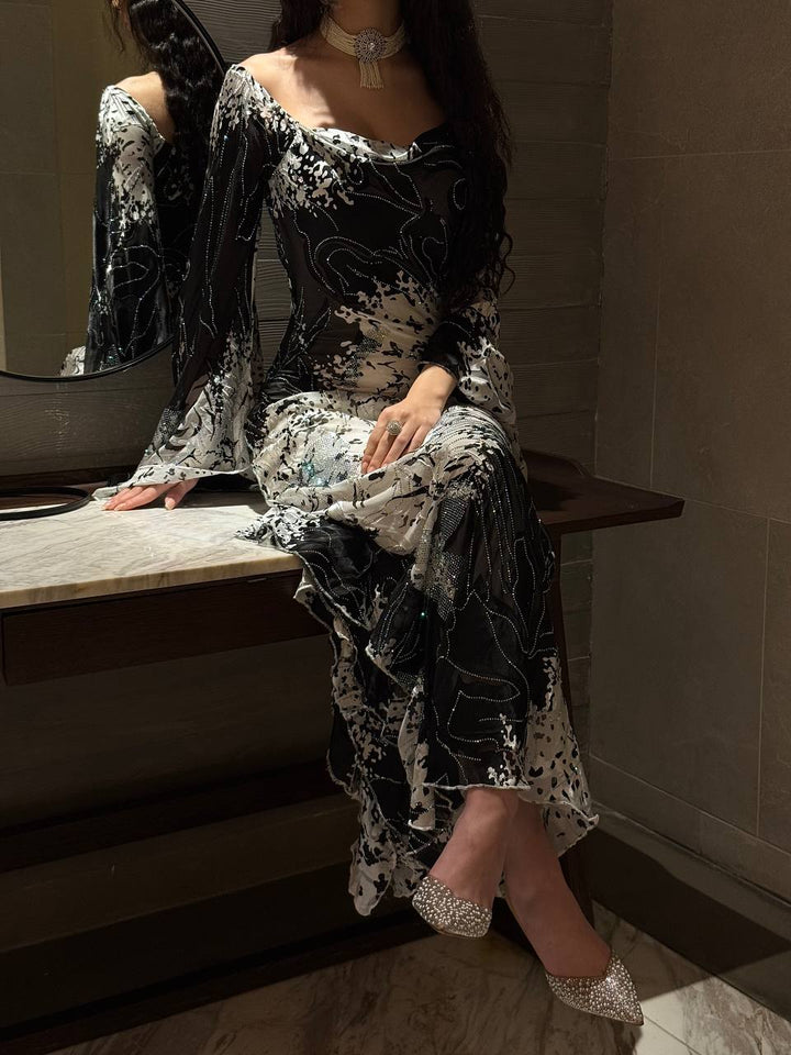 Black & White Chiffon - Noor DesignNour Design