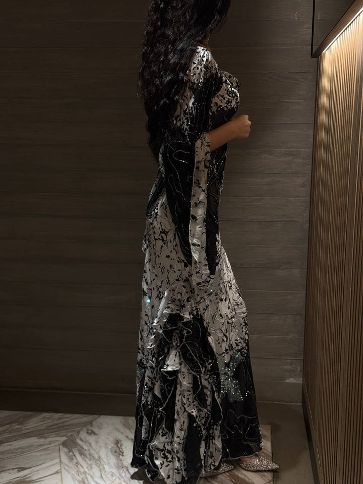 Black & White Chiffon - Noor DesignNour Design