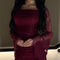 dantil maroon dress - Noor DesignNour Design